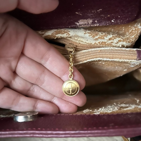 RARE Authentic Vintage Gucci Burgundy Suede Diana Tote Bag Bamboo Handles - Picture 16 of 17